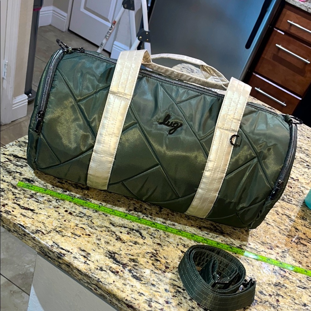 Lug Green and Gold Quilted Rowboat Duffel Bag